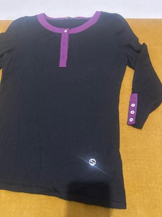 Jersey fino Gucci negro y morado cachemire