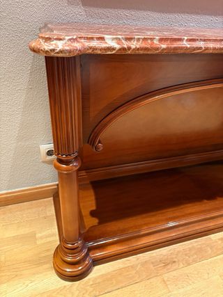 Mueble de entrada madera y mármol