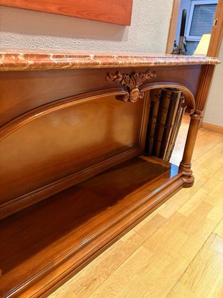 Mueble de entrada madera y mármol