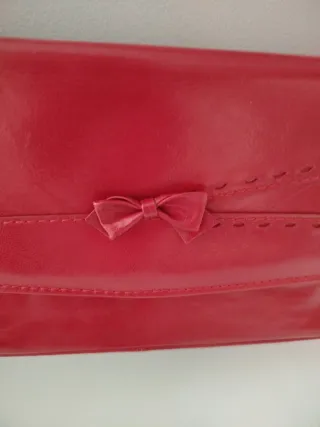 Bolso baguette piel rojo