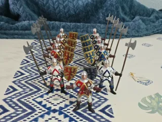 Lote 11 Soldados Papo Medievales Escala 1/18 10cm