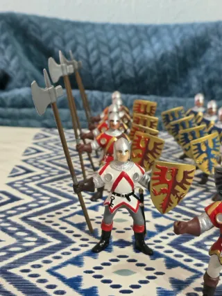 Lote 11 Soldados Papo Medievales Escala 1/18 10cm