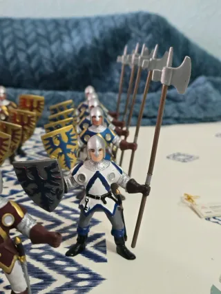 Lote 11 Soldados Papo Medievales Escala 1/18 10cm