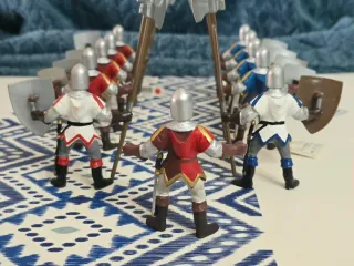 Lote 11 Soldados Papo Medievales Escala 1/18 10cm