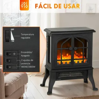 Chimenea Eléctrica 900/1800W