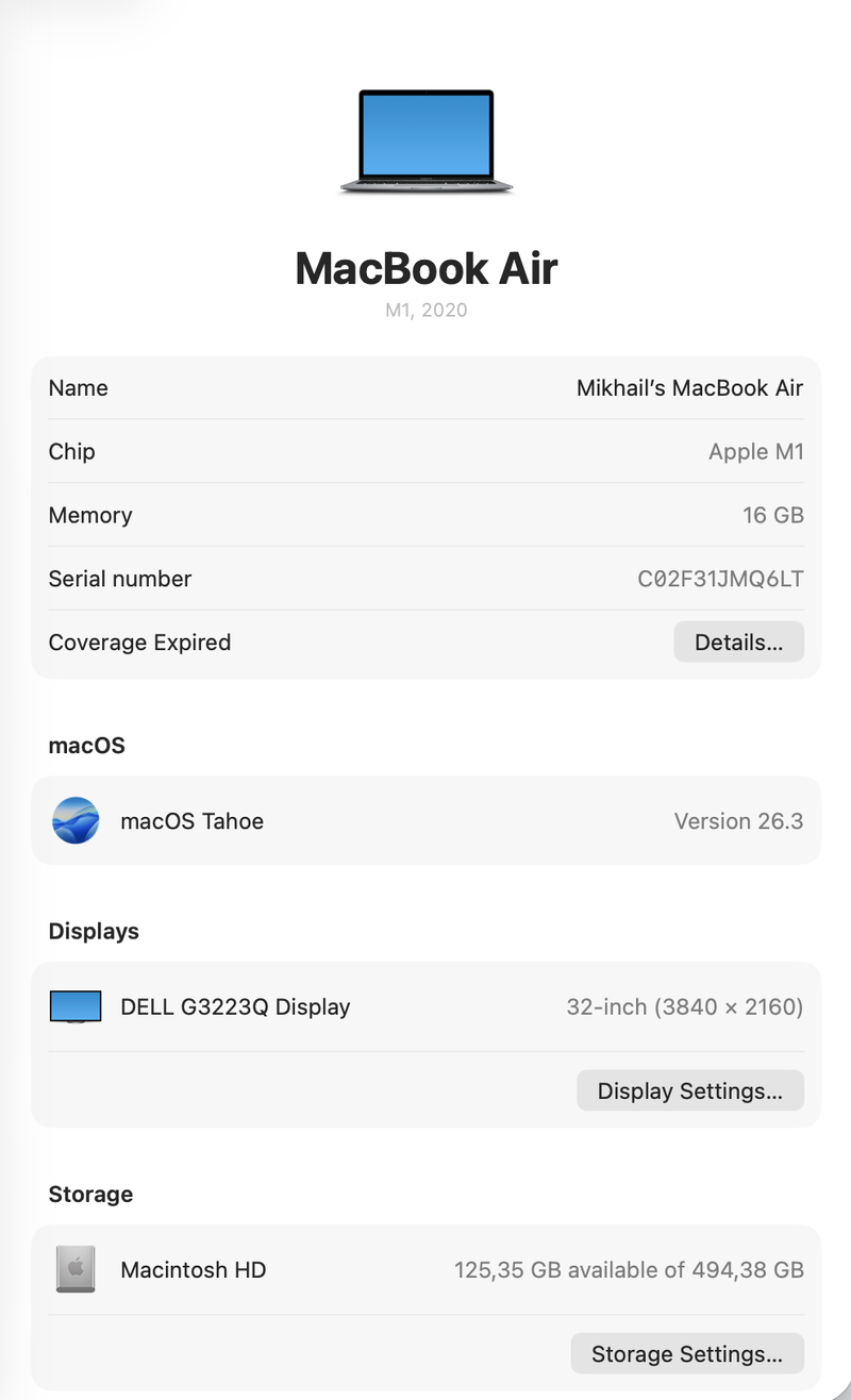MacBook Air M1 13” 16GB 512GB 2020 (En/Ru keys) afbeelding 3