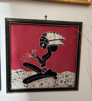 Quadro Batik Indiano con Cornice in Legno