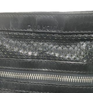 Bolso de piel perforada Dior Homme color negro