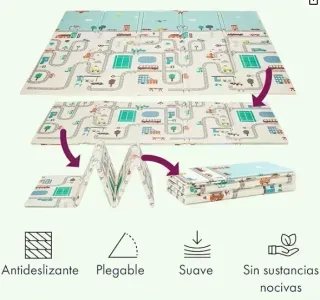 Alfombra infantil ciudad 200x180cm