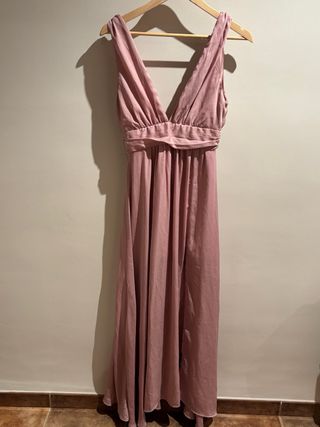 Vestido largo rosa talla S