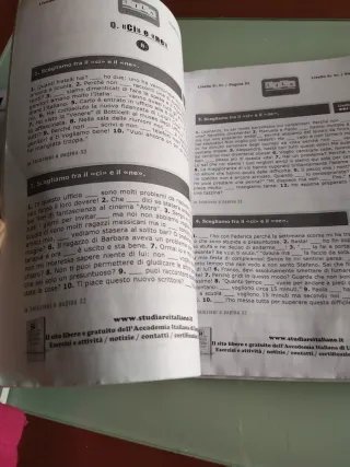 Apuntes gramática y ejercicios  intermedio italian