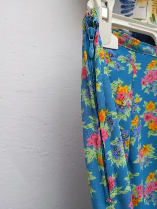 Falda flamenca volantes floral azul