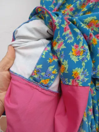 Falda flamenca volantes floral azul