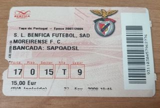 Bilhete Benfica vs Moreirense 2007/2008