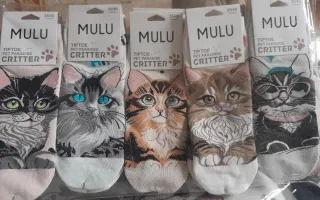 Lote 5 pares Calcetines GATO tobilleros 35-40