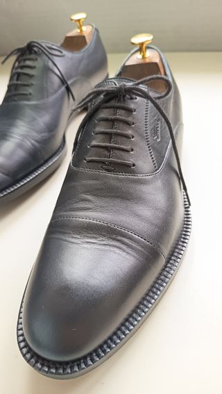 Scarpe Gucci Derby Pelle Blu Tg 42.5