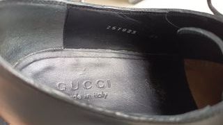 Scarpe Gucci Derby Pelle Blu Tg 42.5