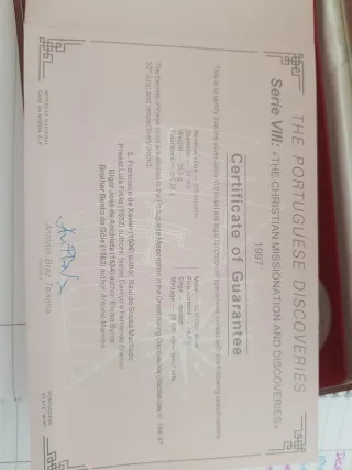 Descubrimientos Portugueses VIII 1997 Plata Proof