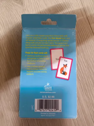 Juegos de cartas inglés: Primeras palabras y opues