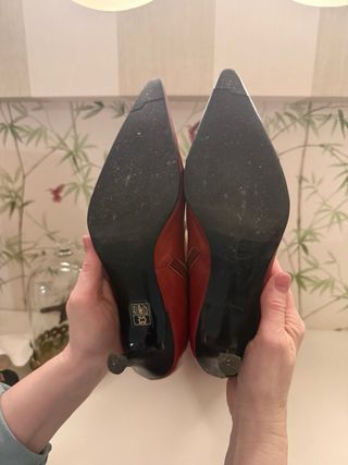 Botas Altas Piel Rojas Elisabetta Franchi