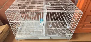 Jaula doble para pájaros,con separador