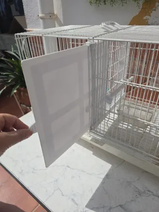 Jaula doble para pájaros,con separador