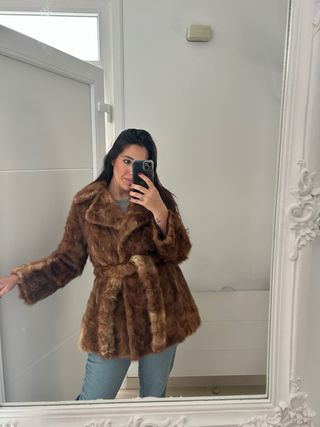 Abrigo de pelo marrón Marrigue