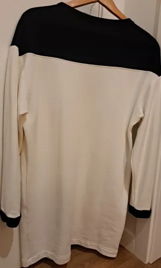 Vestido Zara Sudadera Negro/Blanco Talla M