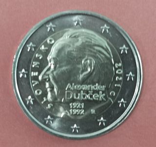 Moneda 2 euros Eslovaquia 2021 Alexander Dubček