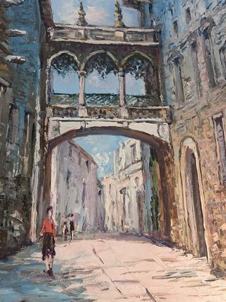 Cuadro Óleo Pont del Bisbe de G. Esteban