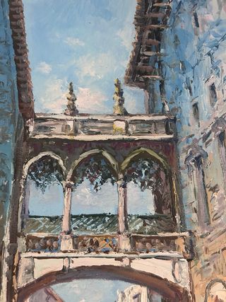 Cuadro Óleo Pont del Bisbe de G. Esteban