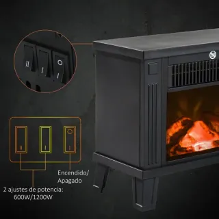 Chimenea eléctrica decorativa negra