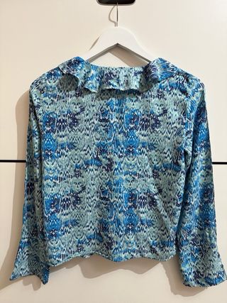 Blusa Zara Estampada Azul