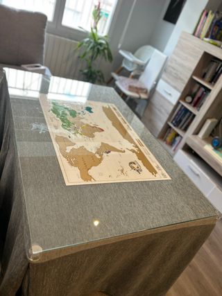 Mesa Comedor Cristal Patas Metal