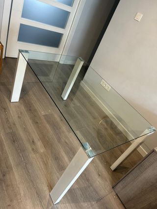 Mesa Comedor Cristal Patas Metal