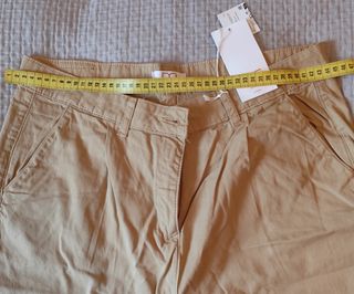Pantalón culotte beige mujer