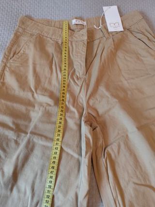Pantalón culotte beige mujer