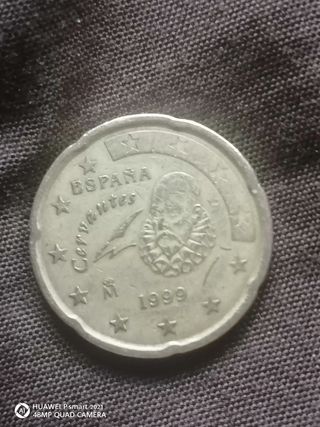 Moneda 20 céntimos España Cervantes 1999