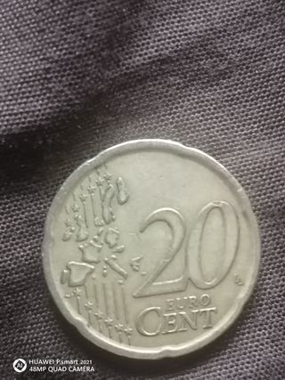 Moneda 20 céntimos España Cervantes 1999