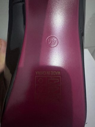 Sandalias charol tacón peep toe talla 44