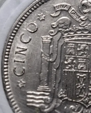 Moneda Cinco Pesetas Franco 1949 - *19 - *49