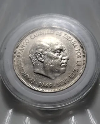 Moneda Cinco Pesetas Franco 1949 - *19 - *49