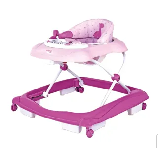 Andador bebé rosa con jirafa