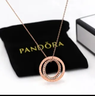 Colgante Pandora Aro Doble Baño Oro Rosado