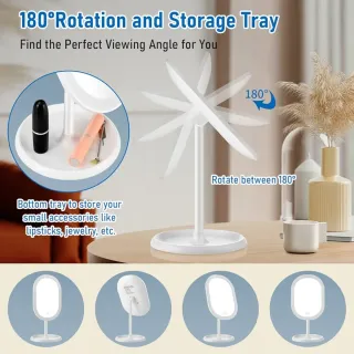 Espejo Maquillaje LED Aidodo Giratorio 180°