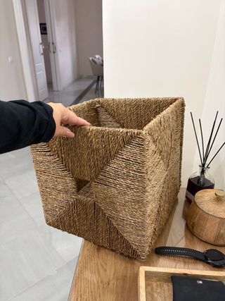 Cesta grande mimbre tejida