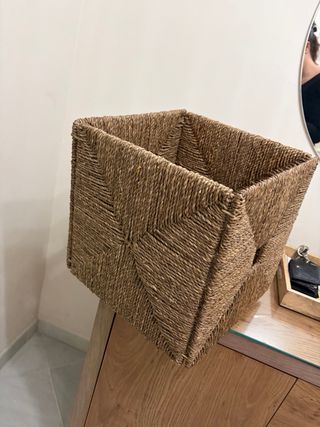 Cesta grande mimbre tejida