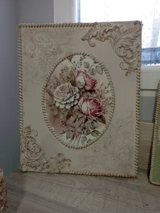 Cuadro decorativo flores rosas