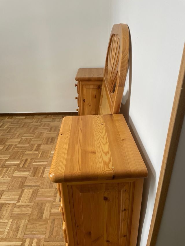 Cabecero + 2 mesillas de madera maciza -cama 110cm