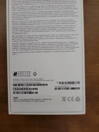 Caja Vacía iPhone 15 Pro